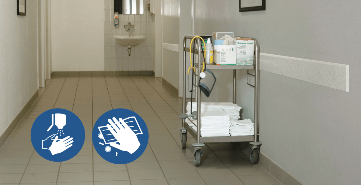 Hände desinfizieren, Oberfläche desinfizieren – neue Symbole nach EN ISO 7010 –